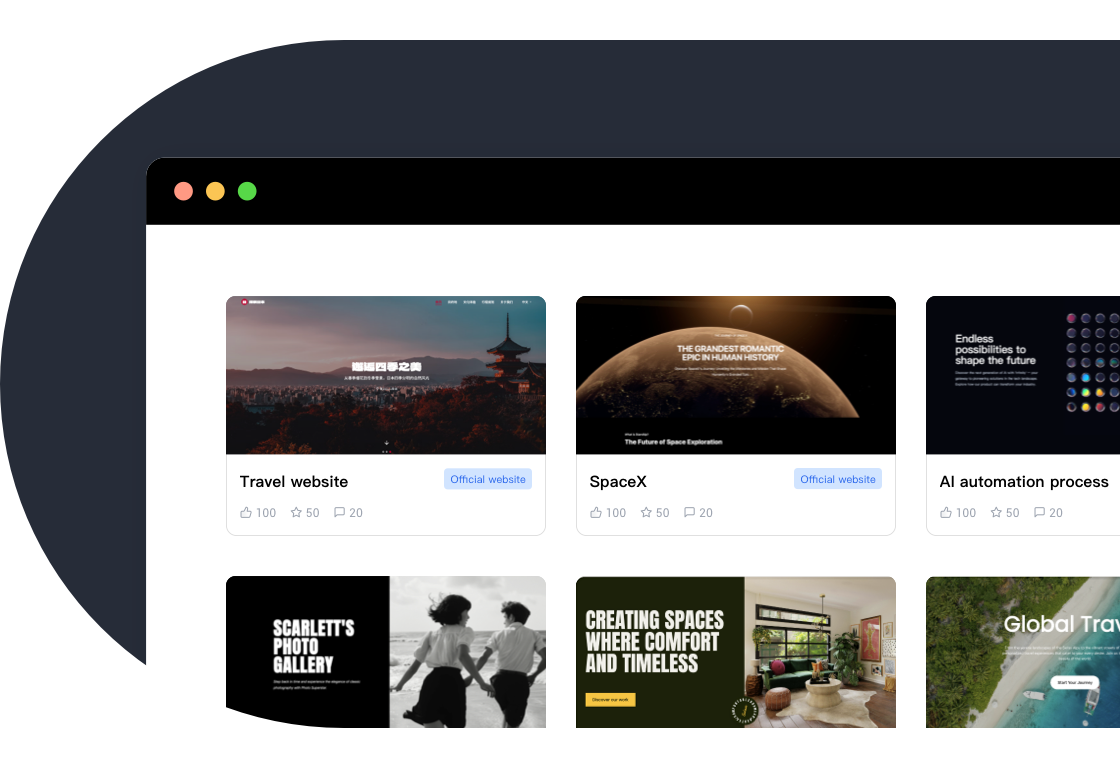 Display of multiple industry templates