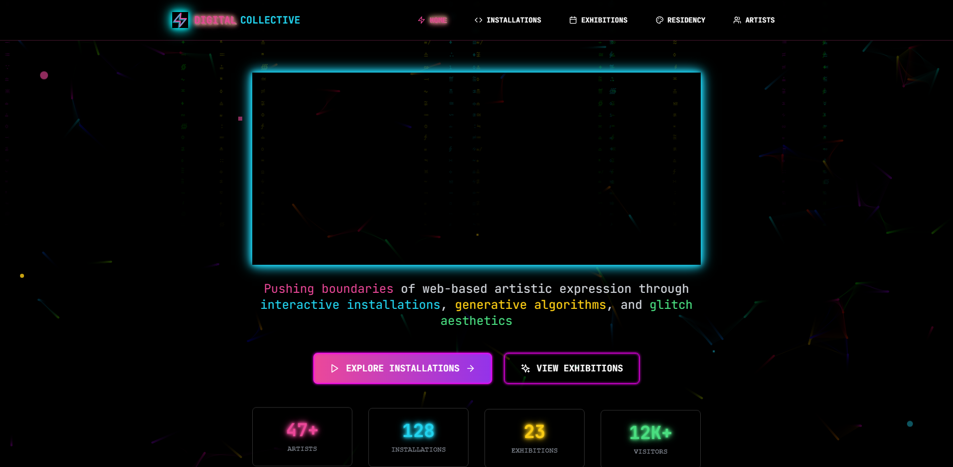 Experimental Digital Art Collective Website
