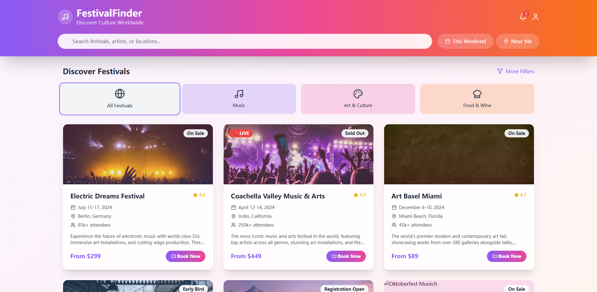 Festival and Event Discovery Platform