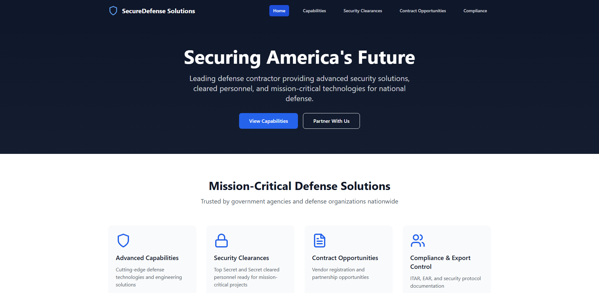 Defense Contractor Corporate Website